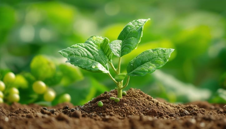 Magical beans growing and generating money.