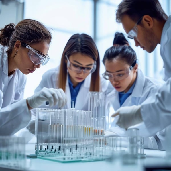 A team of professionals conducting product testing.