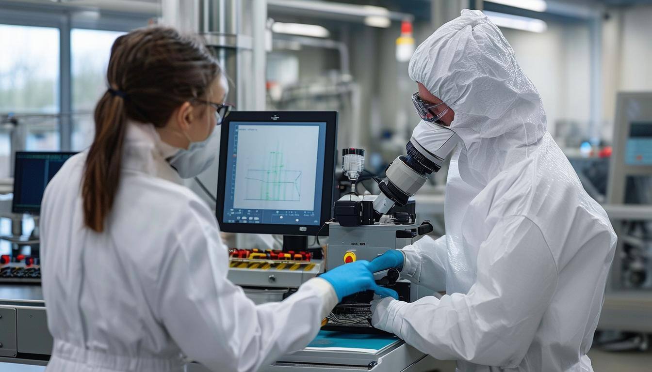 Advanced testing equipment in use.