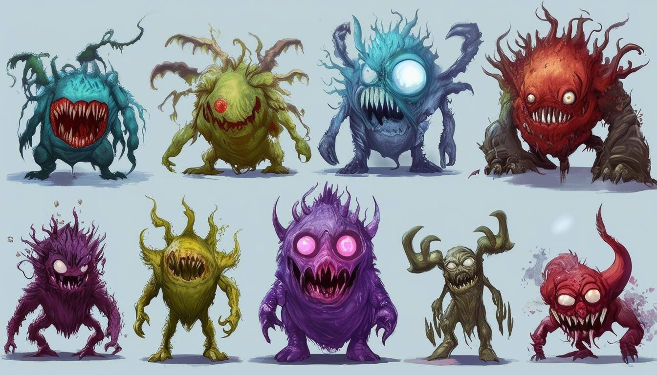 Different types of protective monsters.
