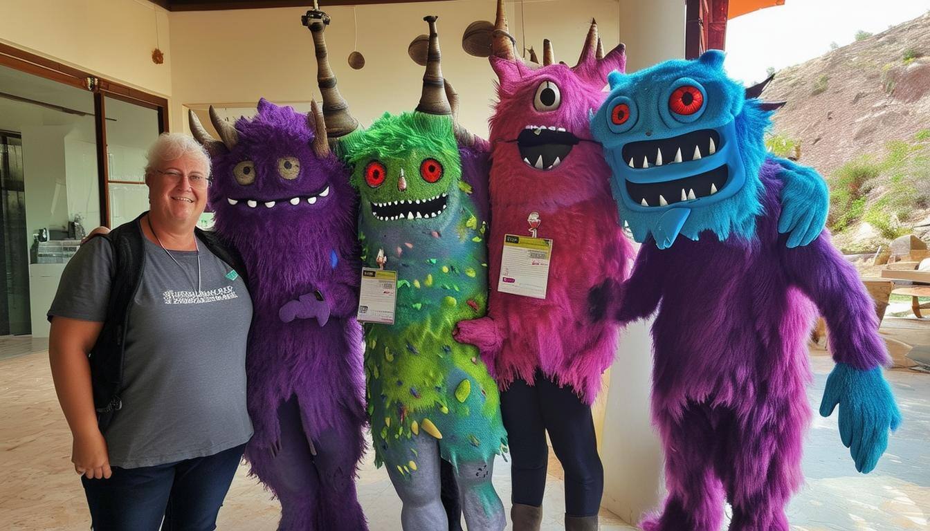 Happy customers with their protective monsters.